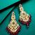 ruby red kundan chandbali style earrings