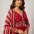 maroon georgette embroidered anarkali with dupatta.