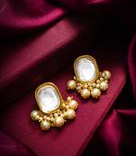 classic kundan pearl cluster stud earrings