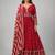 maroon georgette embroidered anarkali with dupatta.