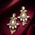 pink stone kundan traditional drop earrings