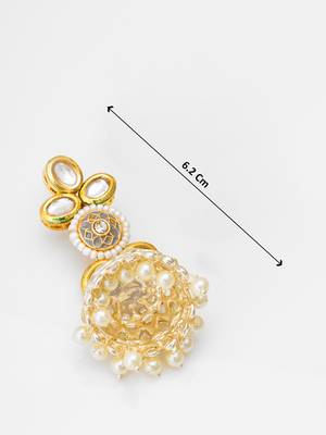 traditional kundan pearl jhumka earrings 4