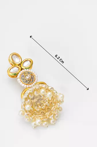 traditional kundan pearl jhumka earrings