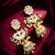 traditional kundan green bead pearl jhumka earrings
