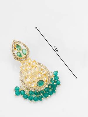 green kundan floral drop earrings 4