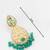 green kundan floral drop earrings