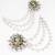 silver oxidized radha krishna earrings with pearl drop chains
