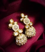traditional kundan pearl jhumka earrings