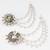 silver oxidized radha krishna earrings with pearl drop chains