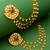 traditional temple layered earrings with pearl drop chains