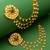 traditional temple layered earrings with pearl drop chains