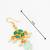 green floral drop earrings with pearl clusters
