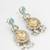 silver-toned drop earrings with pearl dangles