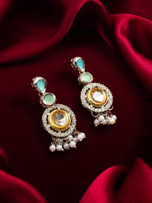 silver-toned drop earrings with pearl dangles 5