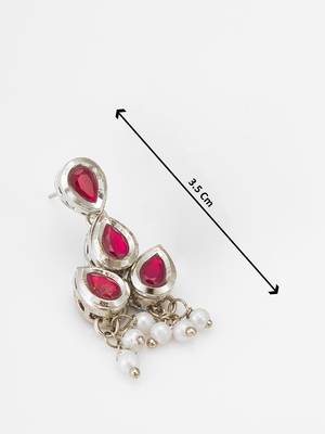 silver plated drop earrings with pearl bunches 4