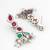 silver plated multi linear earrings
