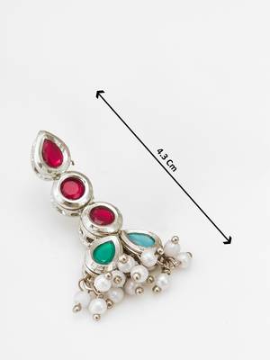silver plated multi linear earrings 4