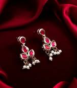 silver plated drop earrings with pearl bunches