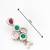 silver plated multi-color drop earrings with pearl
