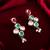 silver plated multi-color drop earrings with pearl