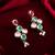 silver plated multi-color drop earrings with pearl