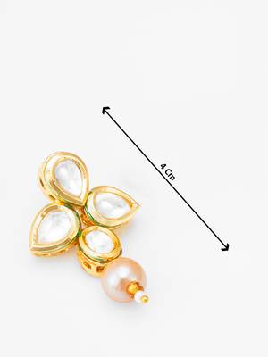 floral gold plated earrings with rose pearl drops 4