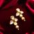 floral gold plated earrings with rose pearl drops