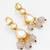 gold plated grey drop earrings with pearl