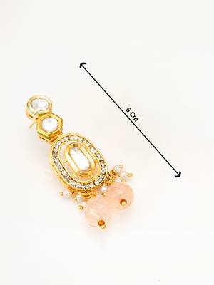 gold plated peach drop earrings 4