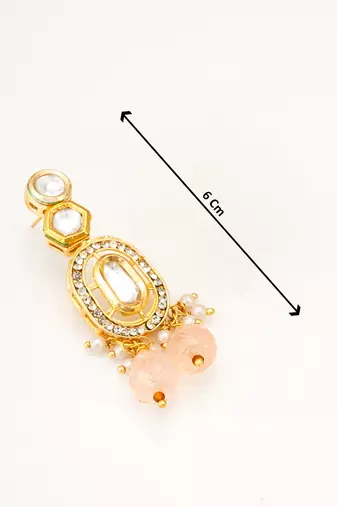 gold plated peach drop earrings