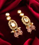 gold plated peach drop earrings