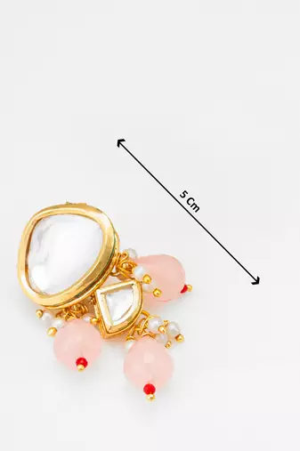 premium pink bead earrings