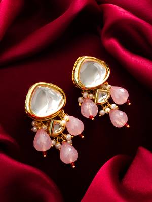 premium pink bead earrings 1
