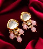 premium pink bead earrings