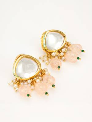 earrings with peach drops 1