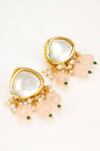 earrings with peach drops