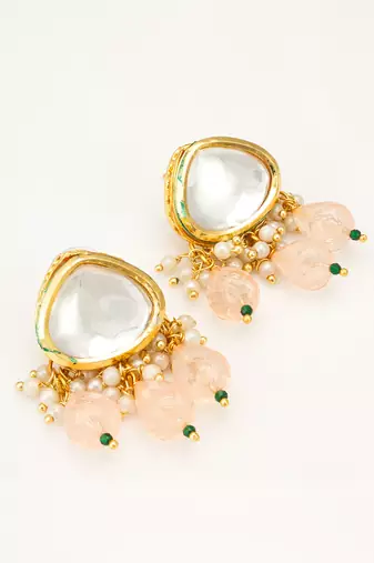 earrings with peach drops