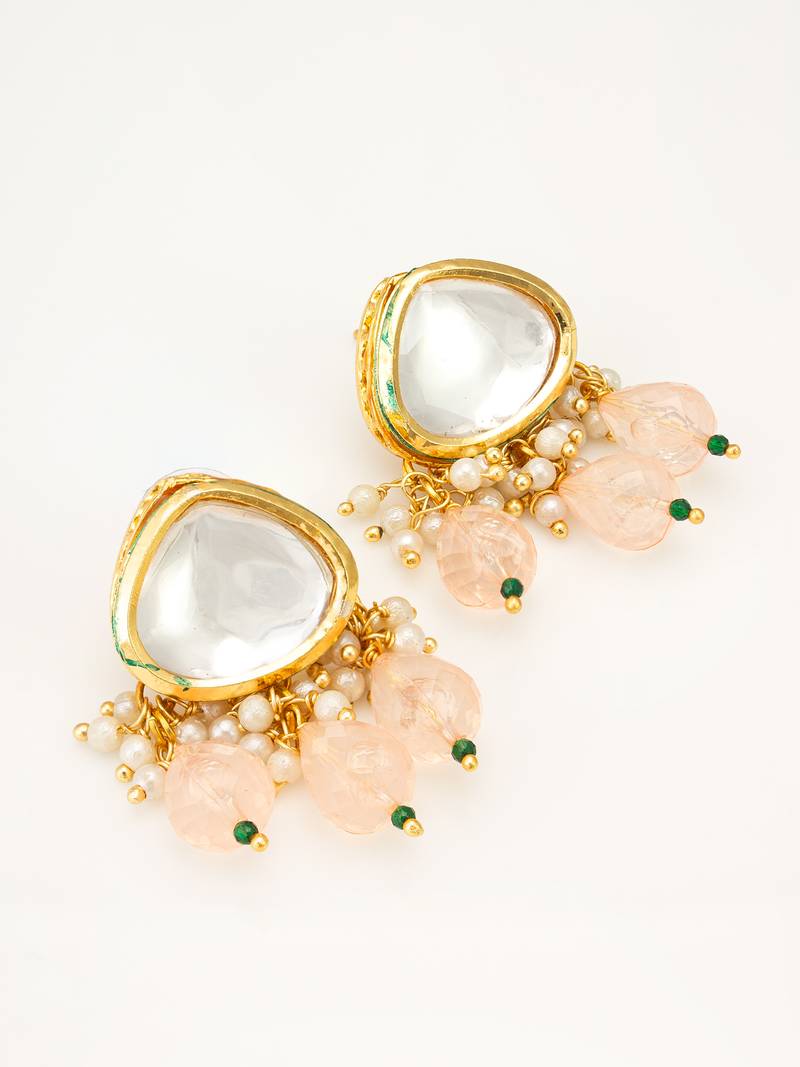 earrings with peach drops