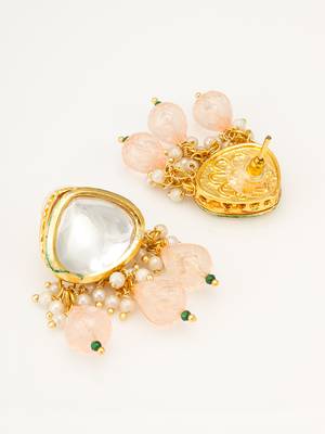 earrings with peach drops 2