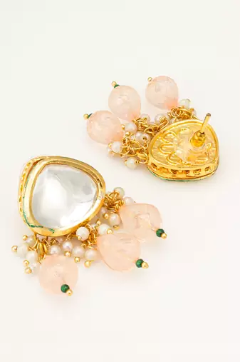 earrings with peach drops