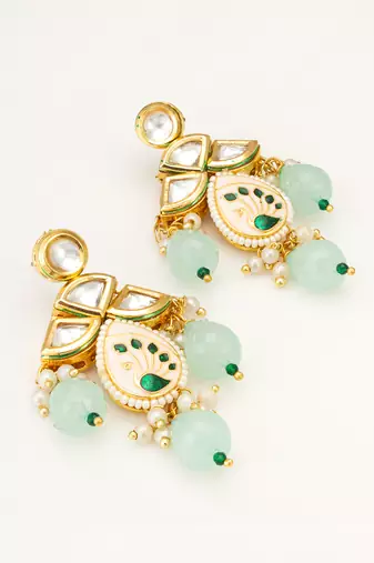 traditional kundan drop earrings