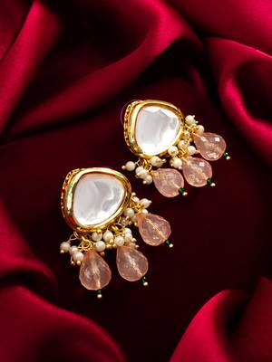 earrings with peach drops 4