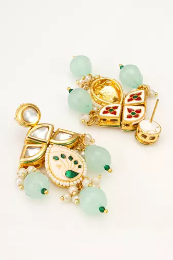 traditional kundan drop earrings