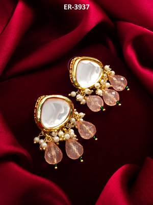 earrings with peach drops 5