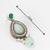 silver finished mint green stone and pearl drop earrings