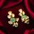 emerald green kundan and pearl drop earrings