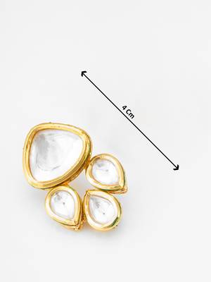 gold plated kundan stud earrings 4