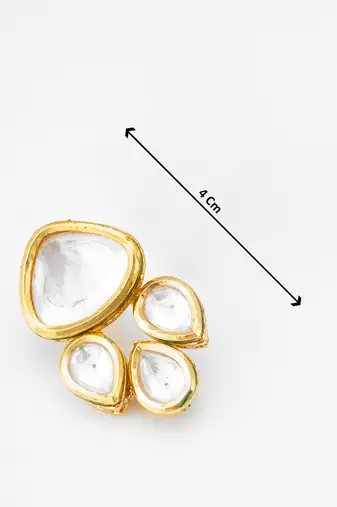 gold plated kundan stud earrings