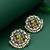 silver toned radha krishna temple work kundan stud earrings