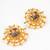 gold plated temple work kundan and pearl stud earrings